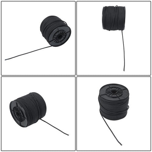 Black Nylon Solid Braid Rope High UV & Abrasion Resistance 1/4 Inch × 500ft