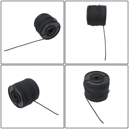 Black Nylon Solid Braid Rope High UV & Abrasion Resistance 1/4 Inch × 500ft