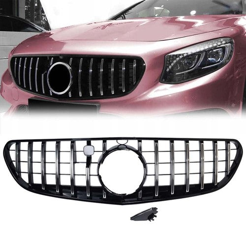 For 2015-2017 Mercedes C217 W217 S500 S550 Coupe AMG S63s GT Style Grille Chrome