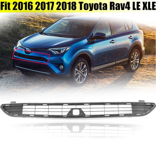 Front Bumper Black Radiator Center Grille for Toyota Rav4 LE XLE 2016 2017 2018