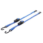 Ratchet Strap*2 Steel+Polyester Blue Fracture Strength 2400lbs 1in*4ft S Hooks