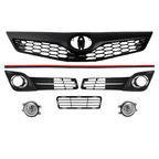 For 2012-2014 Toyota Camry SE Upper & Lower Grille + Halogen Fog lights 6PCS