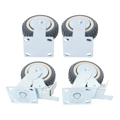 4 pieces of gray PU straight wheel polyurethane swivel wheels 2 straight wheels