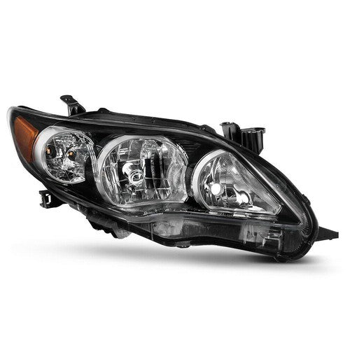 Headlights Headlamp Pair Black Housing for 2011-2013 for Toyota Corolla LE XLE