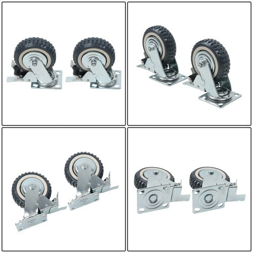 Four 6 Grey PU Inclined Wheel Polyurethane Universal Wheels