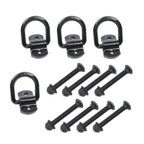1/2" Heavy Duty Bolt-On Forged D Ring,12000Lbs Break Strength (Pack of 4) Black