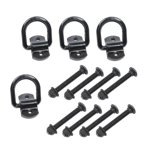 1/2" Heavy Duty Bolt-On Forged D Ring,12000Lbs Break Strength (Pack of 4) Black