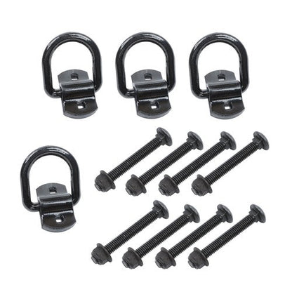 1/2" Heavy Duty Bolt-On Forged D Ring,12000Lbs Break Strength (Pack of 4) Black