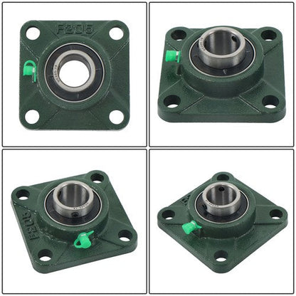 6Pcs UCF205-16 Pillow Block Flange Bearing 1" Bore Solid Base Self Aligning