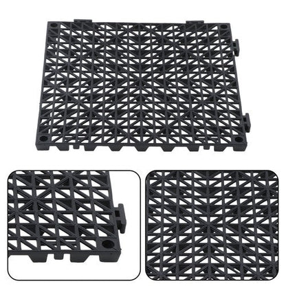 55PCS 12x12" Interlocking Drainage Floor Tiles Modular Interlocking Tile Black