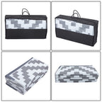 8x10 ft RV Mat Outdoor Plastic Straw Rug Carpet Waterproof Gray & White
