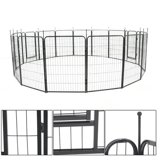 16 Panels 40 x 27 inch Dog Playpen Crate Fence Pet PlayPen Exercise Cage