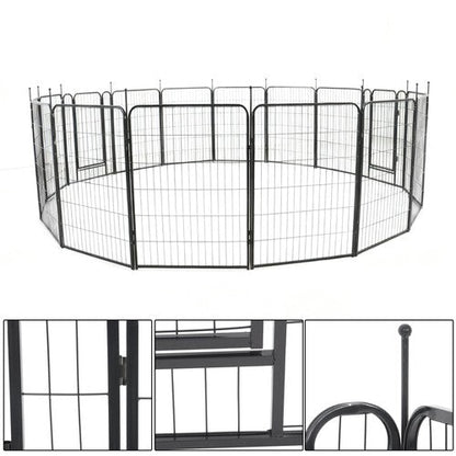 16 Panels 40 x 27 inch Dog Playpen Crate Fence Pet PlayPen Exercise Cage