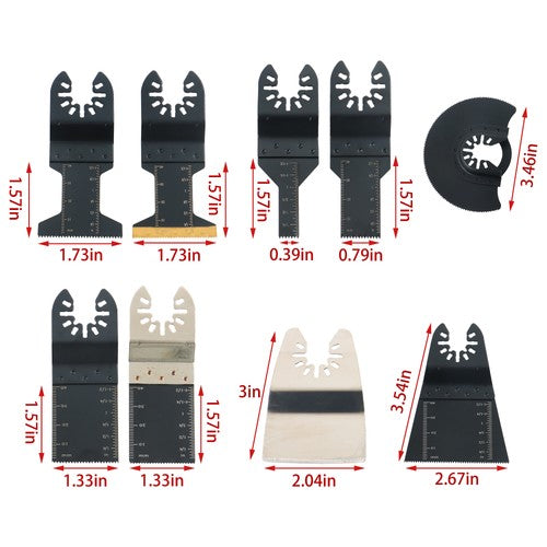 43 PCS Oscillating Saw Blades Multitool Kit for Wood/Metal/Plastics Cutting