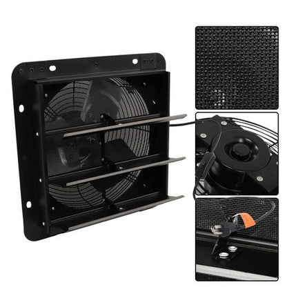Wall Mounted 10" Shutter Exhaust Fan With Switch & Insect Mesh Low Noise 980 CFM