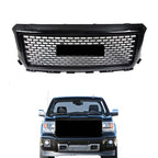 For GMC Sierra 1500 2014 2015 Front Hood Mesh Grill Glossy Black Plastic Durable
