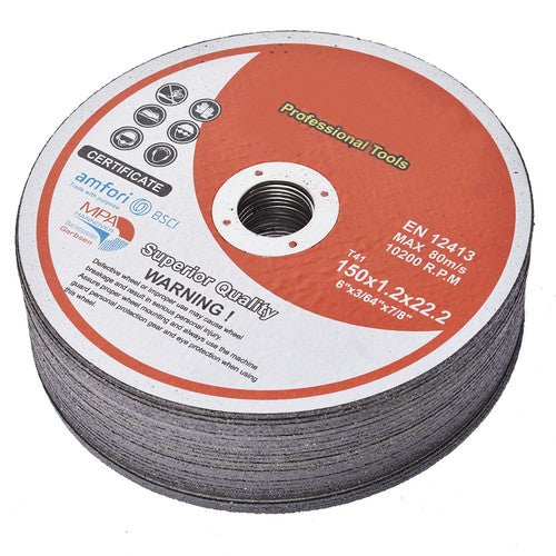 25 Pack 6"x.045"x7/8" Cut-off Wheel - Metal & Stainless Steel Cutting Discs
