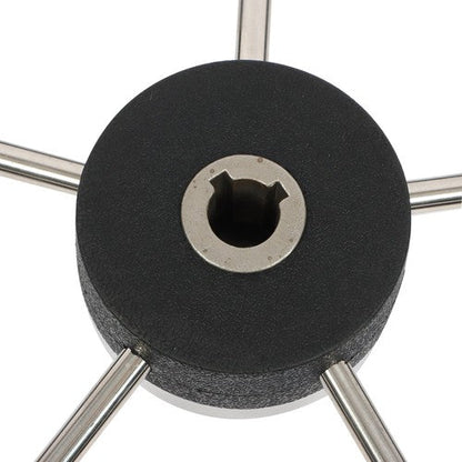 NEW 5 Spoke 13-7/8 Inch Stainless Steel Yach Steering Wheel with PU Foam（Black）
