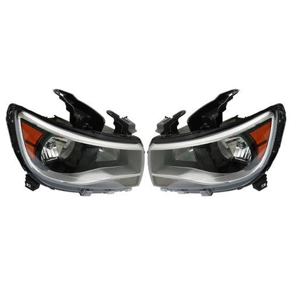 Headlights Black Fit For Chevy Colorado 2015-2022 Halogen Projector LH & RH Pair