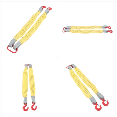 2 PCS 3.3ft Lifting Slings Straps with Hooks Two Leg Rigging Straps 4410 lbs