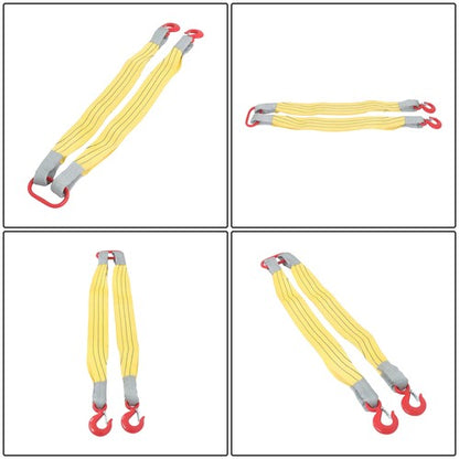 2 PCS 3.3ft Lifting Slings Straps with Hooks Two Leg Rigging Straps 4410 lbs