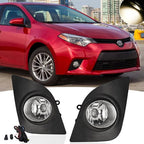 Pair Front Clear Fog Lights Wiring Switch Kit Fit 2014-2016 Toyota Corolla L LE