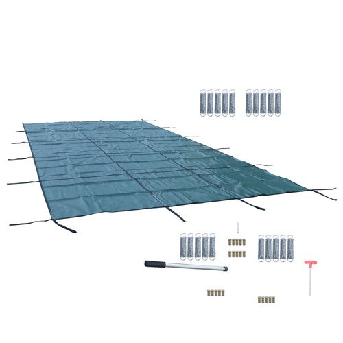 WaterWarden Solid Vinyl Pool Safety Cover – Fits 12' x 24' Rectangle Pool