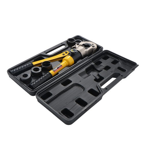 Hydraulic Pipe Cutter Copper Tube Fittings Crimping Tool w/ 1/2 3/4 & 1-inch Jaw