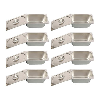 Restaurant Steam Table Pans 8 Pack 1/3 Size 6 Inch Deep Thickened with Lid