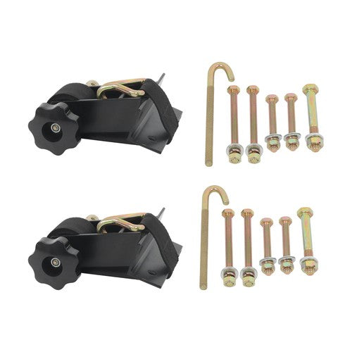 2 Pack 1.5" Wide x 7.5' Long Ladder Rack Ratchet Straps 1.4" Black Square Tube