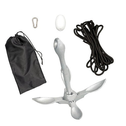 1-Pcs White 7.05lb Marine Kayak Anchor Kit Folding Grapnel Boat Anchor with Claw