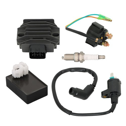 CDI Box Ignition Coil Voltage Regulator Rectifier Relay Kit for Honda Recon 250