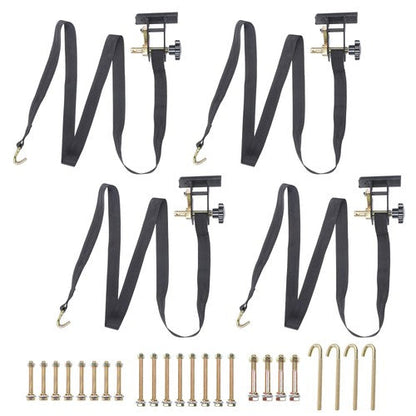 Ladder Rack Ratchet Tie Downs*4 Steel Black 500lbs 1.5in*7.5ft 1.4in Square Tube