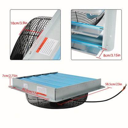 20'' Shutter Exhaust Fan Aluminum High Speed Wall Mounted Greenhouse Garage USA