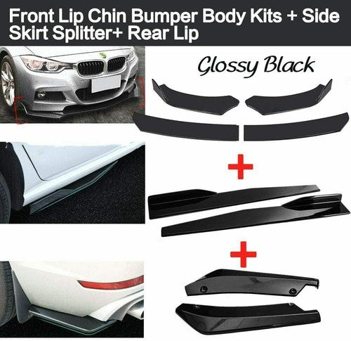 Front & Rear Bumper Lip Splitter Spoiler + Side Skirt Body Kits For Subaru WRX
