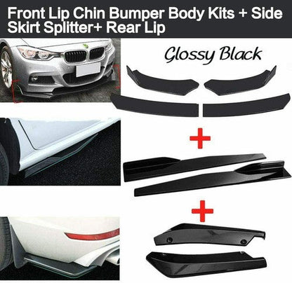 Front & Rear Bumper Lip Splitter Spoiler + Side Skirt Body Kits For Subaru WRX