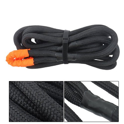 1in × 30ft Kinetic Recovery Rope 34000lbs Tow Rope Recovery Snatch Strap Black