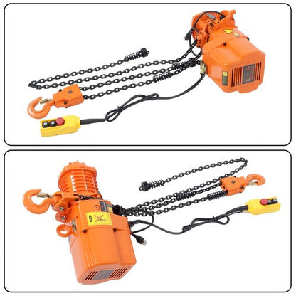 1 Ton Electric Chain Hoist, Single Phase 2200Lbs 10ft Lift Height G80 110V 750W