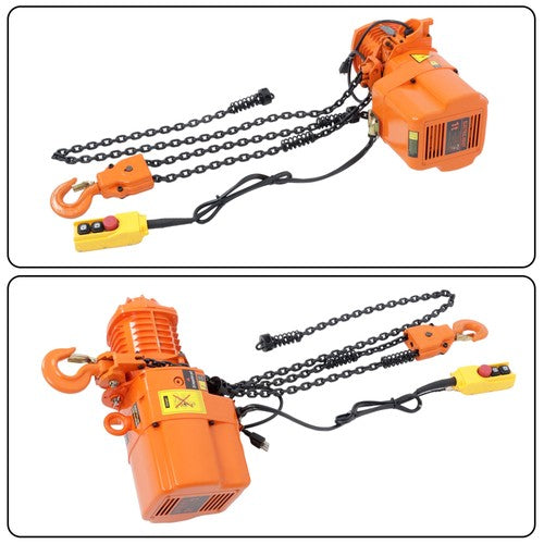 1 Ton Electric Chain Hoist, Single Phase 2200Lbs 10ft Lift Height G80 110V 750W