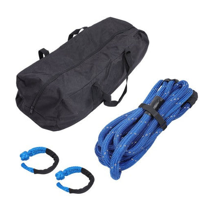 Kinetic Recovery Tow Rope 34000Lbs 1in x 30ft Blue with Soft Shackle for Truck