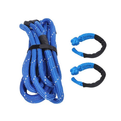 Kinetic Recovery Tow Rope 34000Lbs 1in x 30ft Blue with Soft Shackle for Truck