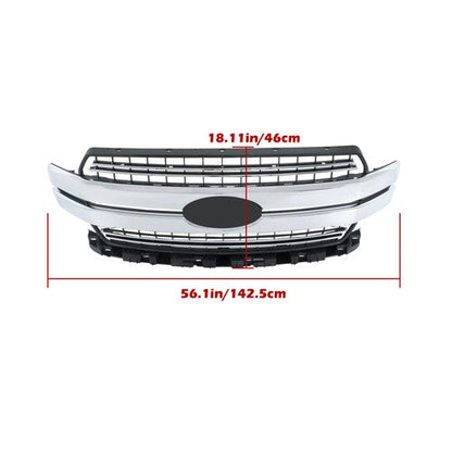 New For Ford F-150 F150 2018-20 Lariat Style Front Bumper Grille Grill Chrome
