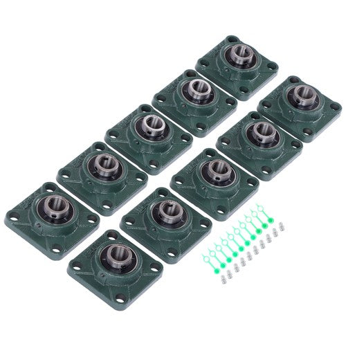 10 Pcs UCP204-12 Pillow Block Flange Bearing 3/4" Bore 4 Bolt Solid Base