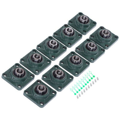 10 Pcs UCP204-12 Pillow Block Flange Bearing 3/4" Bore 4 Bolt Solid Base