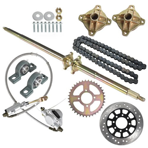 New For ATV Quad Buggy Go Kart 44" Rear Live Axle Kit Wheel Hub Sprocket Brakes