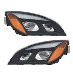 For Freightliner Cascadia Full LED Black Housing Headlights Headlamps 2018-2023