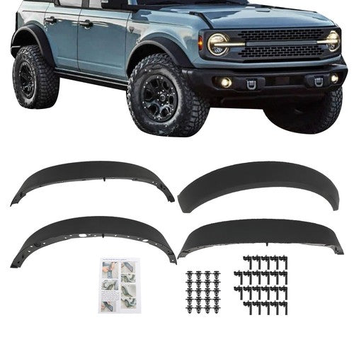 New Plastic Black Wide Wheel Lip Fender Flares Fit For Ford Bronco 2021-2024