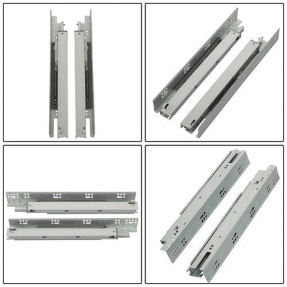 4 Pairs Undermount Drawer Slides 15 inch Undermount Soft Close Drawer Slides