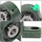 6PCS UCP201-8 Pillow Block Bearing 1/2" Bore 2 Bolt Cast Iron Base Self-Aligning
