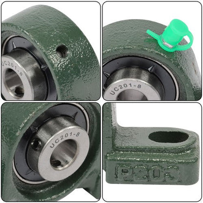 6PCS UCP201-8 Pillow Block Bearing 1/2" Bore 2 Bolt Cast Iron Base Self-Aligning